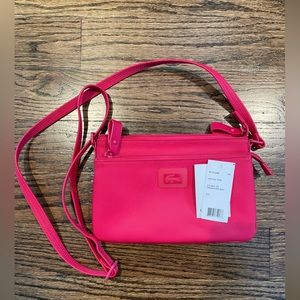 Lacoste Double Zip Crossover Bag, Virtual Pink, NEW